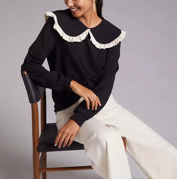 Anthropologie Tops - Anthropologie Current Air Collared Sweatshirt